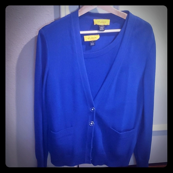 St. John Sweaters - 2 peice Colbalt blue St. John sweater set